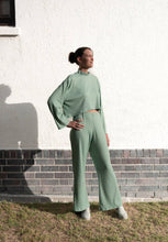 Load image into Gallery viewer, Ethically Made Knit Mock Neck Crop Sweater Women's