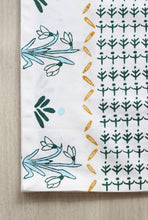 Load image into Gallery viewer, Table Runner - Snowdrop - Midnight Green, Sky Blue & Mustard