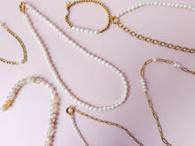 Load image into Gallery viewer, Morse Code Pearl & Gold Waterproof Beaded Bracelet | FAITH