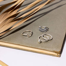 Load image into Gallery viewer, Ray Stacking Ring | Hammered Sterling Silver