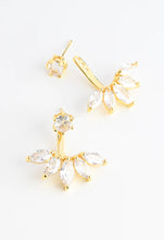Load image into Gallery viewer, Shine Together 2pc Marquise Cut Zircon and Gold Ear Jacket Earrings
