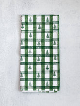 Load image into Gallery viewer, Tea Towel - Plaid Trees, Evergreen & Sage