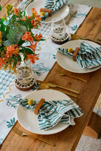 Load image into Gallery viewer, Table Runner - Snowdrop - Midnight Green, Sky Blue & Mustard