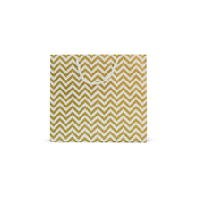 Load image into Gallery viewer, Cake-Box-Size White & Gold Printed Paper Carry Bag - (11 * 10 * 8 Inches) (Pack of 5) (Zigzag Thread)