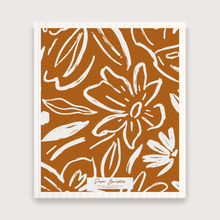 Load image into Gallery viewer, Set of 3 Swedish Dishcloth: Earthy Florals Clay