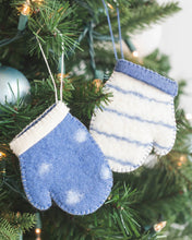 Load image into Gallery viewer, Sapphire Snow Mitten Ornaments