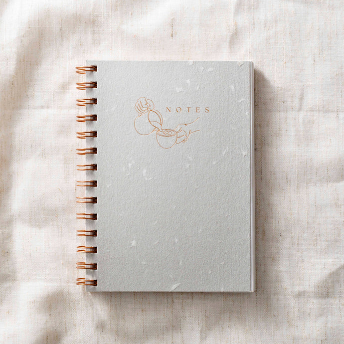 Journal Notebook Notepad | Grey Recycled Handmade Paper