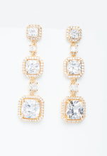 Load image into Gallery viewer, Forever Cushion-Cut Gold Drop Earrings
