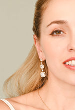 Load image into Gallery viewer, Forever Cushion-Cut Gold Drop Earrings
