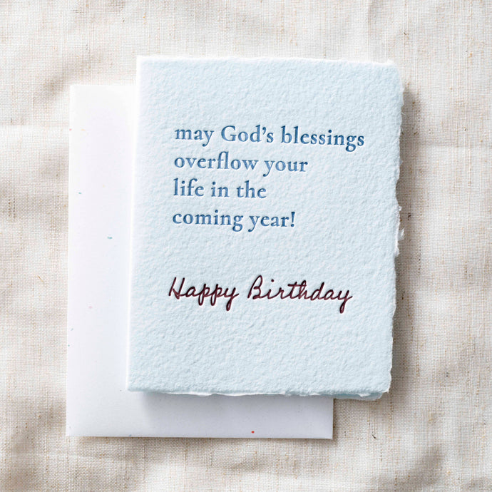 God's Blessings Overflow This Year | Birthday Greeting Card