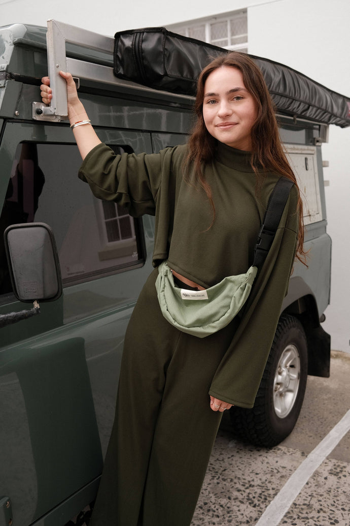 Ethically Made Knit Mock Neck Crop Sweater Women's