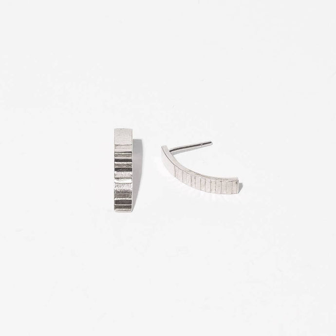 Ridge Arch Stud Earrings | Sterling Silver