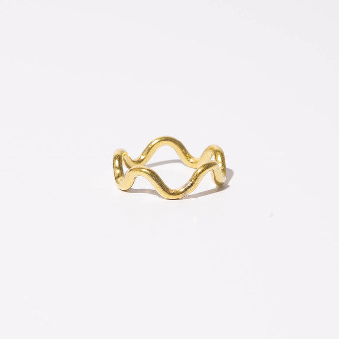 Wavy Band Ring | Brass