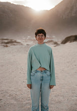 Load image into Gallery viewer, Ethically Made Knit Mock Neck Crop Sweater Women&#39;s
