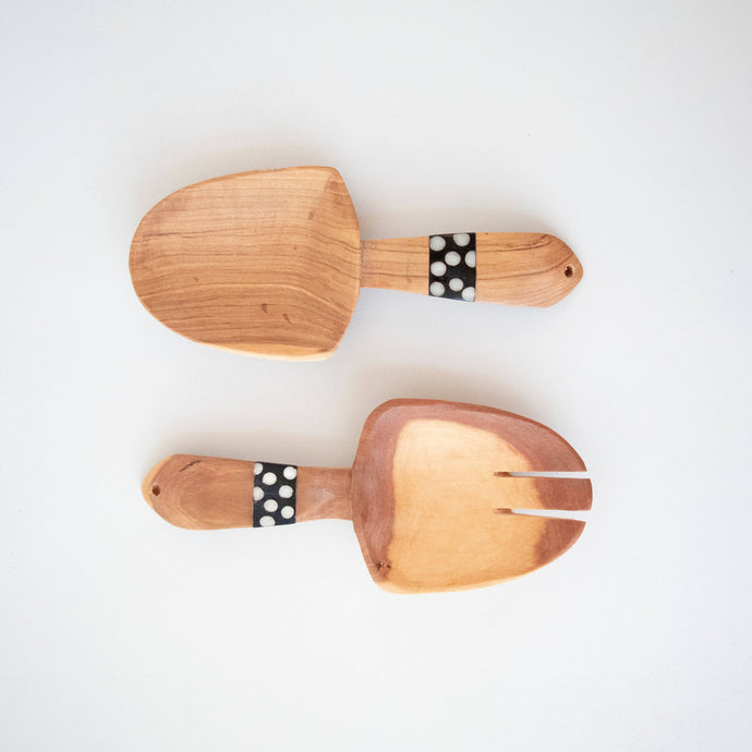 Olivewood & Bone Short Spoon Set