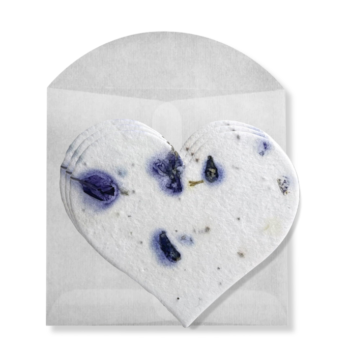 Plantable Seed Mini Heart Card | Set of 3 | Blue Wild Flower