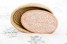 Load image into Gallery viewer, Oval Ivy Swirls Bread Warmer Basket
