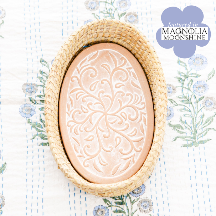 Oval Ivy Swirls Bread Warmer Basket