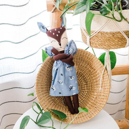 Delilah the Deer - blue daisies