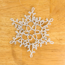 Load image into Gallery viewer, White Beaded Snowflake Ornament
