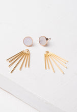 Load image into Gallery viewer, Caroline Mother of Pearl Stud &amp; Fringe Earrings
