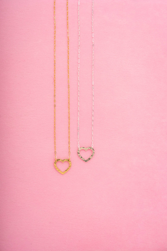 Hammered Heart Necklace