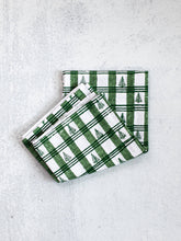 Load image into Gallery viewer, Tea Towel - Plaid Trees, Evergreen &amp; Sage
