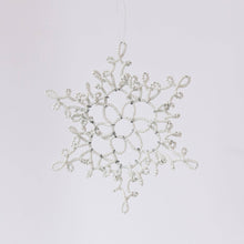 Load image into Gallery viewer, White Beaded Snowflake Ornament
