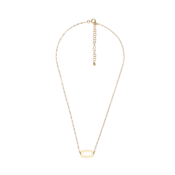 Hammered Circle Necklace Gold