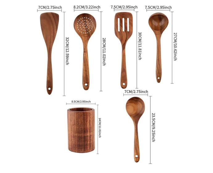 Acacia Wood Cutlery Set of 6