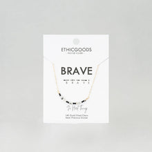 Load image into Gallery viewer, Morse Code Dainty Stone Necklace // Brave
