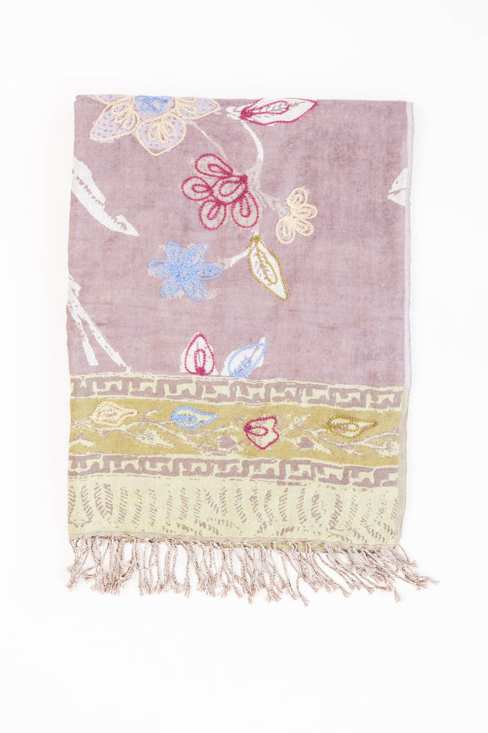 Woven Embroidered Women's Wool Wrap