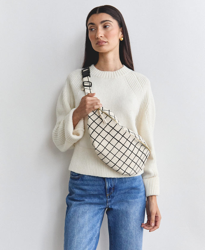 Grid Stitch Sling Bag