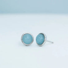 Load image into Gallery viewer, Breathe Aquamarine Studs
