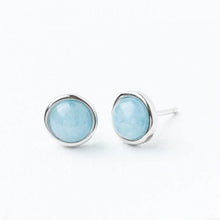 Load image into Gallery viewer, Breathe Aquamarine Studs
