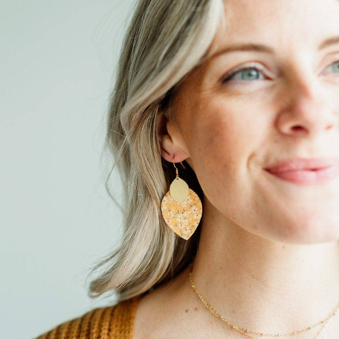 Peach Dahlia Cora Earrings