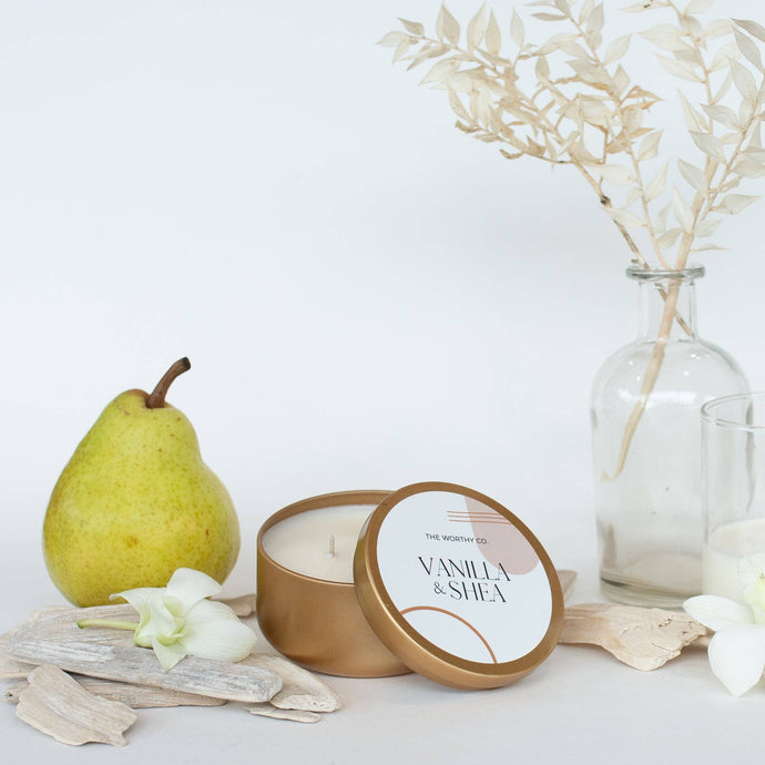 Tin Candle: Vanilla + Shea