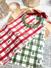 Load image into Gallery viewer, Tea Towel - Plaid Trees, Evergreen &amp; Sage
