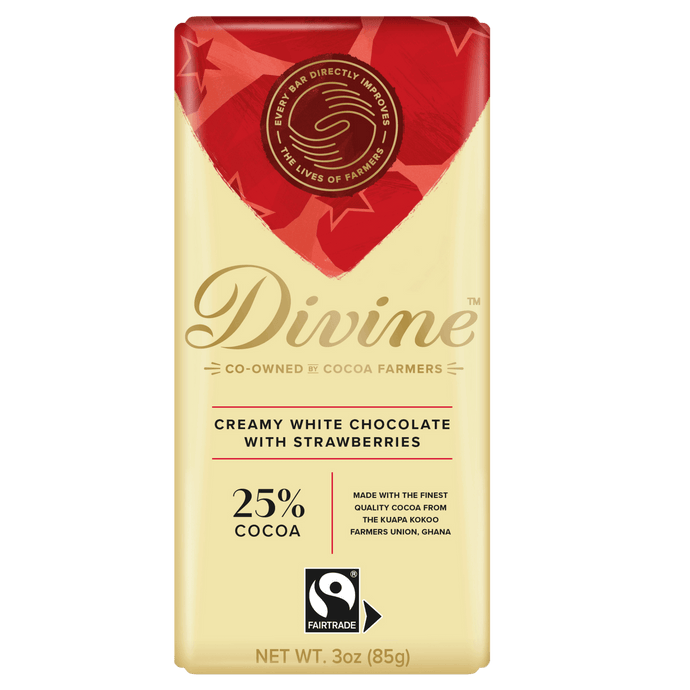 25% White Chocolate with Strawberries Sharing Bar