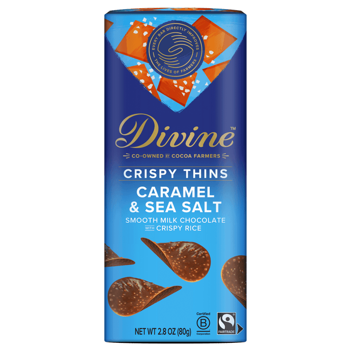 Milk Chocolate with Caramel & Sea Salt Crispy Thins