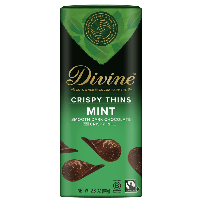 Dark Chocolate with Mint Crispy Thins