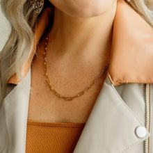 Load image into Gallery viewer, High Quality Gold Plated Paperclip Necklace - 16&quot;
