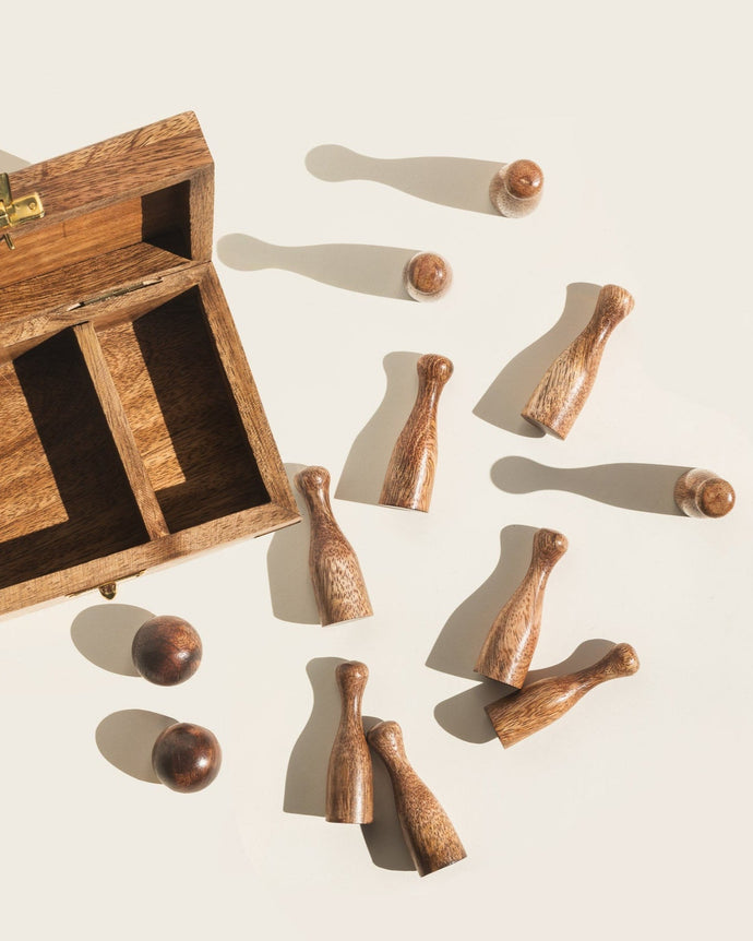 Hand-Carved Bowling Game