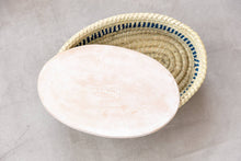 Load image into Gallery viewer, Oval Basket Weave Blue Bread Warmer
