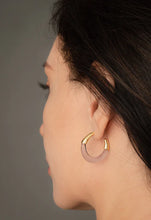 Load image into Gallery viewer, Golden Lilac Resin Hoops
