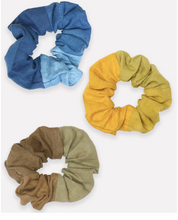 Load image into Gallery viewer, Naturally Dyed Colorblock Scrunchie Set
