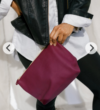 Load image into Gallery viewer, Carryall Cosmetic Bag in Garnet Cactus Leather
