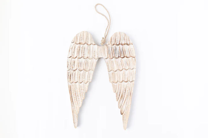 Small Carved Angel Wing Ornament