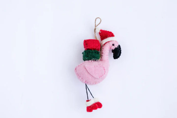 Felt Flamingo Ornament
